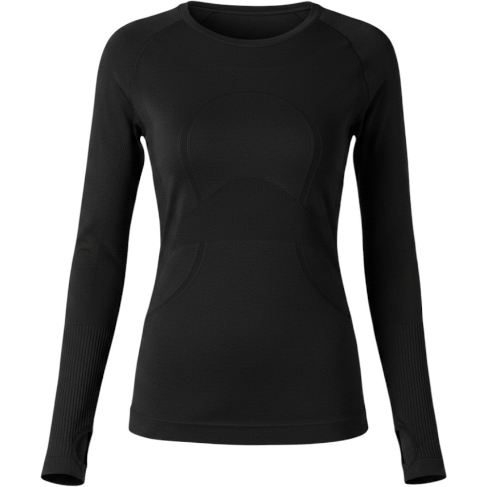 Lululemon Swiftly Tech Long Sleeve Crew 2.0 Black Running Top Women Size 6